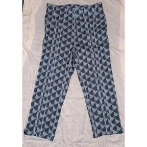 Free People Movement Women’s Blue Print Capri Leggings Sz XS preppy comfort